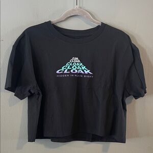 Cloak Hidden in Plain Sight‎ Black Crop Top Size L